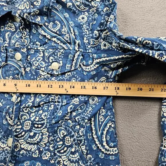 Vintage Coldwater Creek Paisley Top Button Up Womens S Boxy Crop Boho Western - Picture 6 of 9